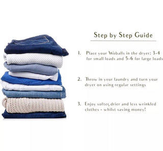 6 Wool Dryer Balls with Cotton Storage Bag