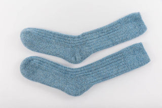 Ultra Soft Blue Alpaca Bed Socks: Small (UK 4-7)