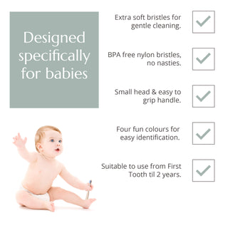 Baby Bamboo Toothbrushes – Extra Soft (4 Pack)