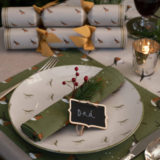 Sophie Allport Robin Christmas Crackers – Set of Six (Eco-Friendly Christmas Table Setting)