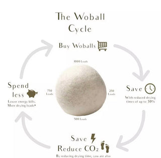 6 Wool Dryer Balls with Cotton Storage Bag
