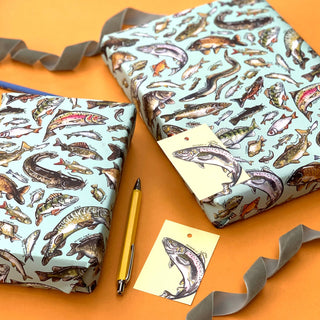 Freshwater Fish of Britain wrapping paper Sheets