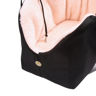 Soho Poms Black & Pink Luxury Rainy Bear Dog Carrier with Zipper