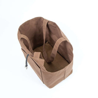 Soho Poms Caramel Waxed Cotton Rainy Poms Dog Carrier