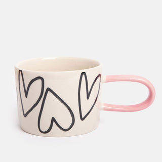 Caroline Gardner mono hearts mug