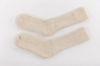 Ultra Soft Cream Alpaca Bed Socks: Small (UK 4-7)