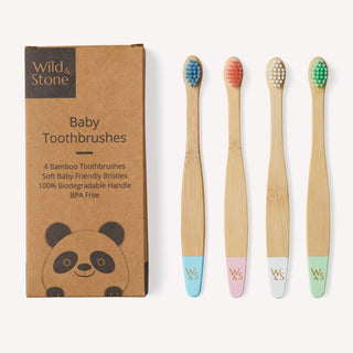 Baby Bamboo Toothbrushes – Extra Soft (4 Pack)