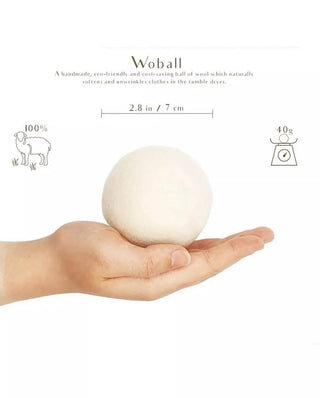 6 Wool Dryer Balls with Cotton Storage Bag