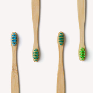 Children’s Bamboo Toothbrushes – Aqua (Pack of 4)
