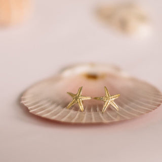 Dainty Gold Starfish Studs – Sustainable Coastal Elegance