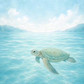 Sea turtle swimming in turquoise sea - Pangolins