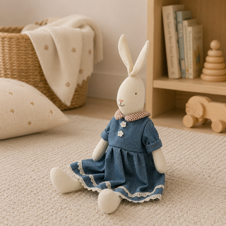 Rex London Soft Toy Bella Bunny in Blue Dress | 40cm Keepsake