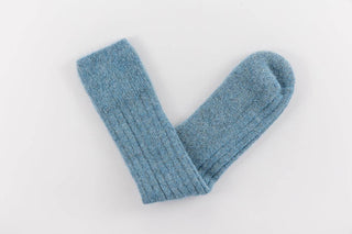 Ultra Soft Blue Alpaca Bed Socks: Small (UK 4-7)