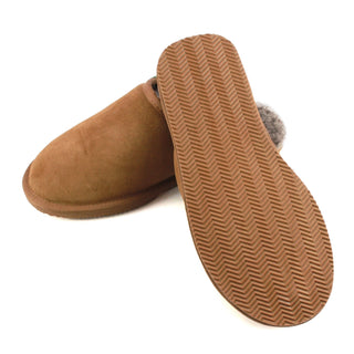 Men’s Sheepskin-Lined Suede Mule Slippers with EVA Sole | Pangolins