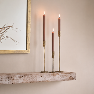 Nkuku Mbata Large Brass Candlestick