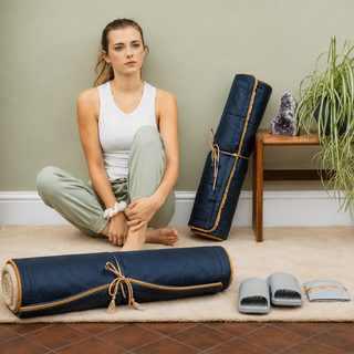 Holistic Silk Navy Lavender Yoga Rug Mat