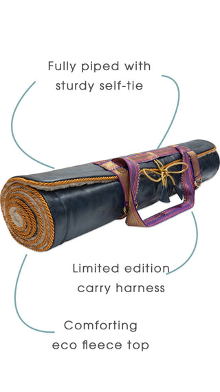 Holistic Silk Lavender Yoga Rug Mat – Non-Slip Eco Fleece Tan