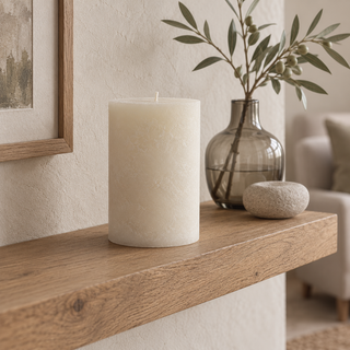 Nkuku Rustic Pillar Candle – Natural Soy Wax Blend, 13cm