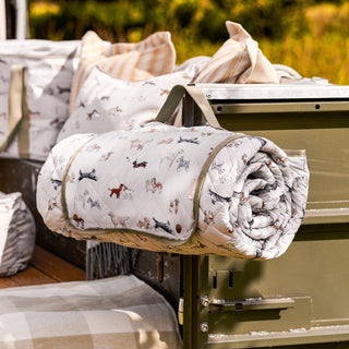 Doggy Daycare Waterproof Picnic Blanket – Quilted Dog Print Outdoor & Travel Blanket