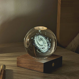 Gingko Amber Crystal Night Light