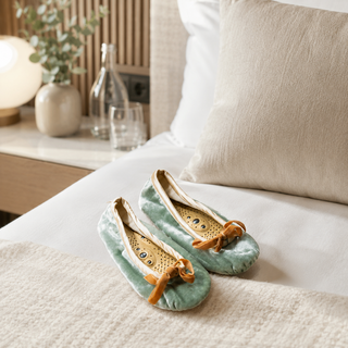 Holistic Silk Jade Silk Velvet Slippers with Magnetic Insoles