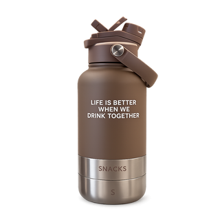 By Teddy Bowl Bottle | 3-in-1 Dog Water Bottle with Bowls | 32oz Travel Bottle