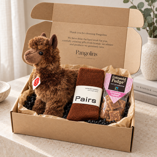Alpaca Lover’s Gift Hamper – Soft Toy, Alpaca Socks & Fudge