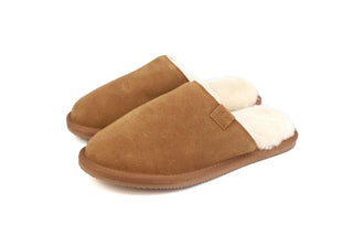 Men’s Sheepskin-Lined Suede Mule Slippers with EVA Sole | Pangolins