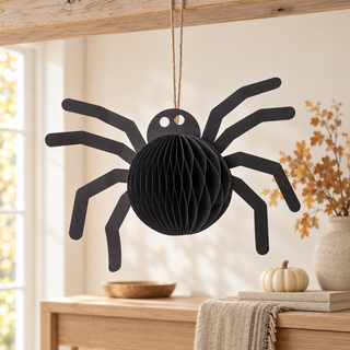 Sass & Belle Black Honeycomb Spider Halloween Decoration