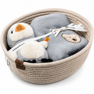 Steiff Lio Penguin Baby Gift Set with Rattle & Bib – Newborn Unisex Gift