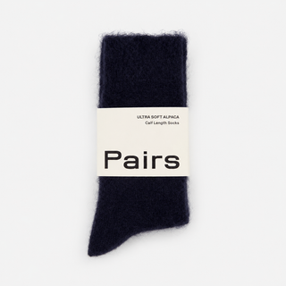 Pairs Alpaca Calf-Length Socks – Navy Blue Luxury Socks
