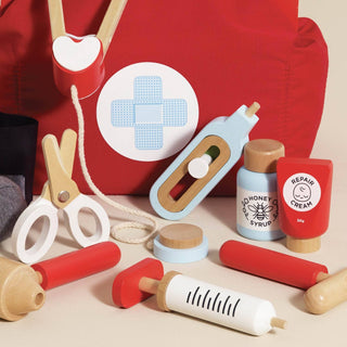 Pretend Play Doctor’s Bag — Wooden Medical Set for Little Caregivers