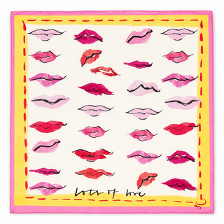 RubanRouge Styling Kissable Lips Silk Scarf – Luxury 100% Silk
