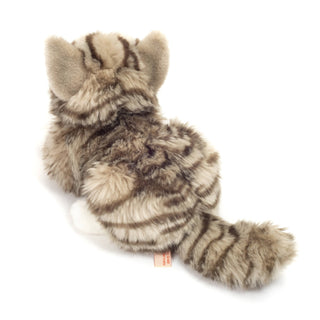 Hermann Teddy Grey Tabby Lying Cat Soft Toy – 20cm Plush Cat