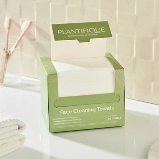 Plantifique Biodegradable Face Towels – Vegan XL Disposable Cleansing Towels