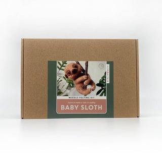 Berlin & Bath Sloth Needle Felting Kit for Beginners – Natural Wool Craft Kit for Adults & Teens
