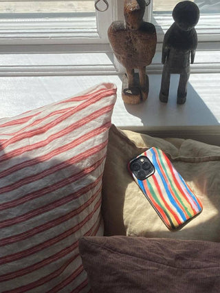 Phone Case iPhone | Silicone + MagSafe | Stripy Designer Art
