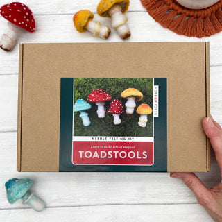 Bergin & Bath Toadstool Needle Felting Kit for Adults – Beginners’ Mushroom Craft Kit