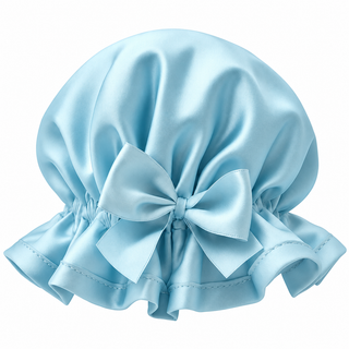 Shower Goddess Pastel Blue Shower Cap - Luxury Hair Protection