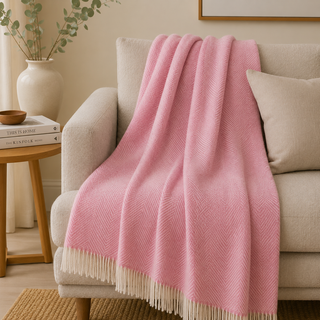 Bronte by Moon Herringbone Wool Throw – Made in Yorkshire