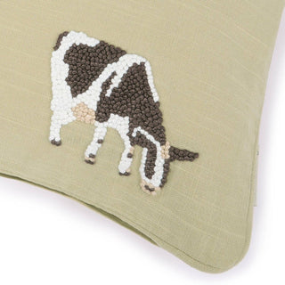 Farm Friends Hand-Embroidered Cotton Cushion with Feather Inner