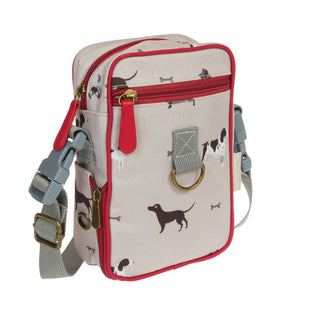 Small bag with dog pattern and red zipper on a white background - Pangolins