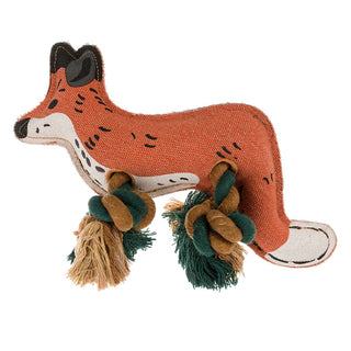 Dog toy shaped like a fox with rope handles on a white background - Pangolins