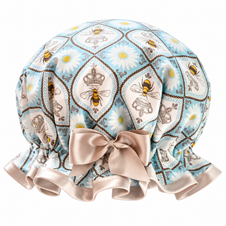 Shower Goddess Queen Bee Shower Cap -  Luxury Hair Protection