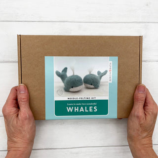 Bergin & Bath Whales Needle Felting Kit for Beginners – Make Two Wool Whales
