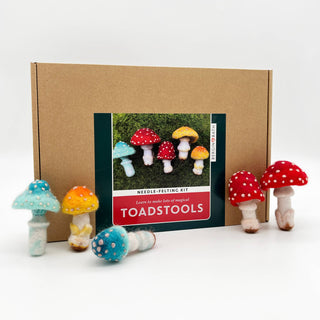 Bergin & Bath Toadstool Needle Felting Kit for Adults – Beginners’ Mushroom Craft Kit