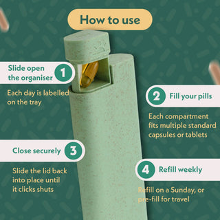 Sequence Pillar AM/PM Weekly Pill Organiser – 7-Day Pill Box