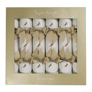 Sophie Allport Robin Christmas Crackers – Set of Six (Eco-Friendly Christmas Table Setting)
