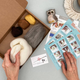 Bergin & Bath Owl Needle Felting Kit for Beginners – Natural Wool Craft Kit