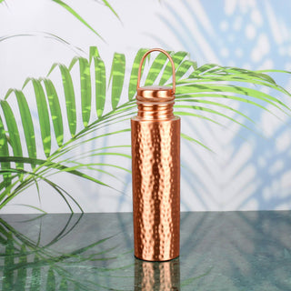 El Cobre Handcrafted Hammered Hook Cap Pure Copper Water Bottle 1L
